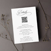 Romantic Calligraphy QR Code Wedding Details エンクロージャーカード
