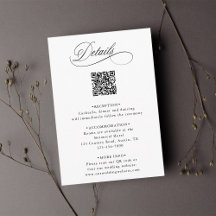 Romantic Calligraphy QR Code Wedding Details