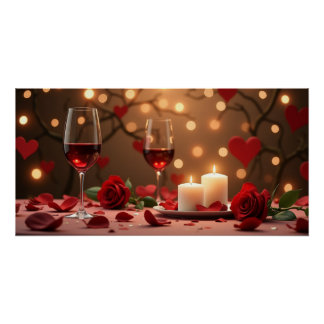 Romantic Candlelight Wine ポスター