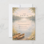 Romantic Canoe Lake Forest Wedding 出欠カード (正面)