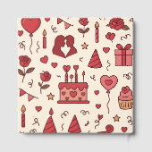 Romantic Celebration Doodle Pattern ゲストブック (裏面)