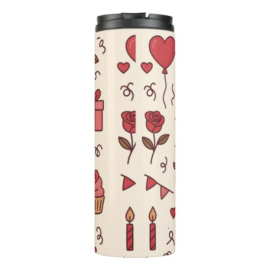 Romantic Celebration Doodle Pattern タンブラー (裏面)