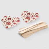 Romantic Celebration Doodle Pattern ハンドファン (組立なし)