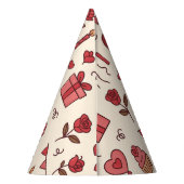 Romantic Celebration Doodle Pattern パーティーハット (裏面)