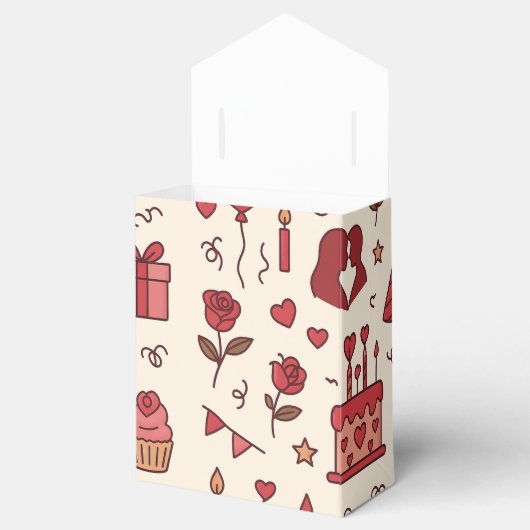 Romantic Celebration Doodle Pattern フェイバーボックス (オープン)