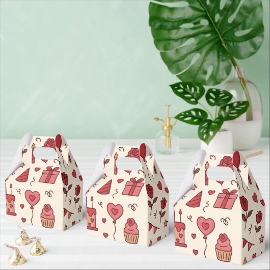 Romantic Celebration Doodle Pattern フェイバーボックス (複数)