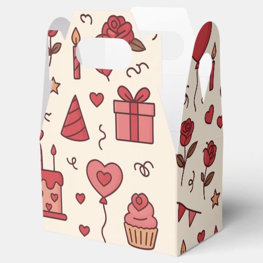 Romantic Celebration Doodle Pattern フェイバーボックス (オープン)