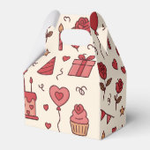 Romantic Celebration Doodle Pattern フェイバーボックス (正面サイド)
