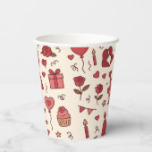 Romantic Celebration Doodle Pattern 紙コップ (裏面)