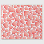 Romantic Celebration Pink Heart Wrapping Paper ラッピングペーパー (フラット)
