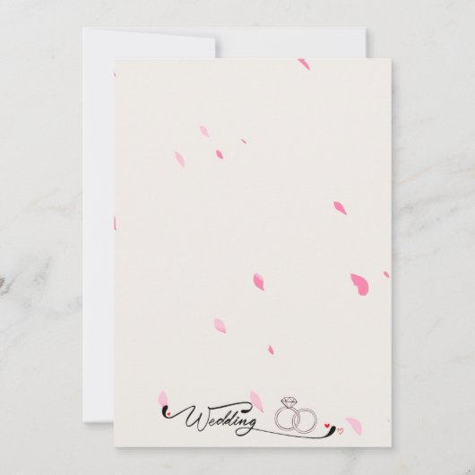 Romantic Cherry Blossom & Butterfly Frame 招待状 (裏面)