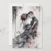 Romantic Chic Charming Gothic Couple Wedding  セーブザデート (正面)