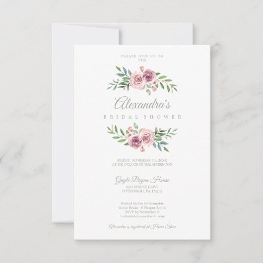 Romantic Chic Floral Garland Photo Bridal Shower (正面)