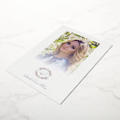 Romantic Chic Floral Wreath Photo Bridal Shower 箔招待状 (回転した状態)