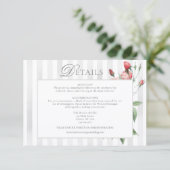 Romantic Chic French Rose Botanical Wedding エンクロージャーカード (スタンド正面)