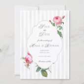 Romantic Chic French Rose Botanical Wedding セーブザデート (正面)