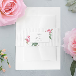 Romantic Chic French Rose Botanical Wedding 招待状ベリーバンド