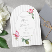 Romantic Chic French Rose Botanical Wedding 招待状