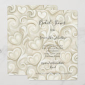 Romantic Chic Heart Swirls Bridal Shower 招待状 (正面/裏面)