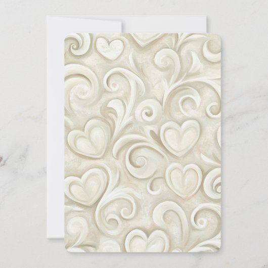 Romantic Chic Heart Swirls Bridal Shower 招待状 (裏面)