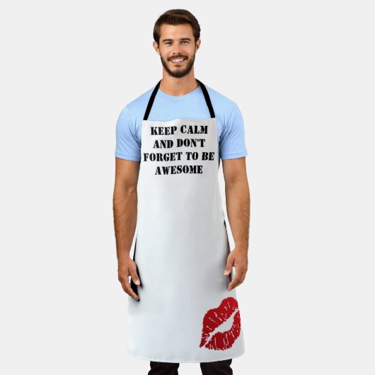 Romantic chic luxe red lips エプロン (着用した状態)