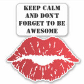 Romantic chic luxe red lips シール (正面)