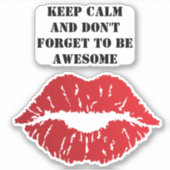 Romantic chic luxe red lips シール (正面)