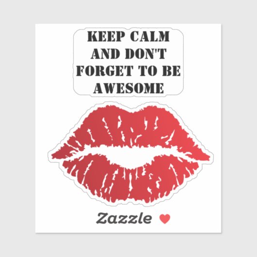 Romantic chic luxe red lips シール (シート)