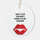 Romantic chic luxe red lips セラミックオーナメント (左)