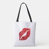 Romantic chic luxe red lips トートバッグ (裏面)