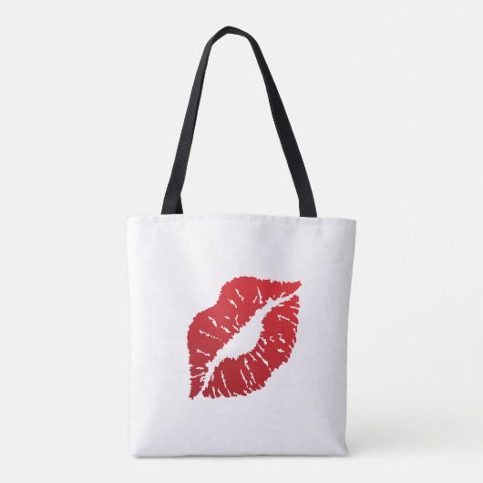 Romantic chic luxe red lips トートバッグ (裏面)