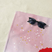 Romantic chic luxe red lips ビーチタオル (インサイチュ)