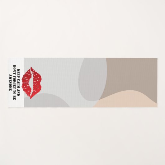 Romantic chic luxe red lips ヨガマット (正面(横))
