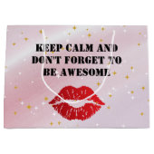 Romantic chic luxe red lips ラージペーパーバッグ (正面)