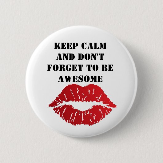 Romantic chic luxe red lips 缶バッジ (正面)