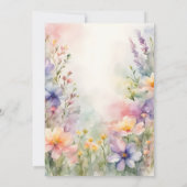 Romantic Chic Watercolor Wildflower Bridal Shower 招待状 (裏面)