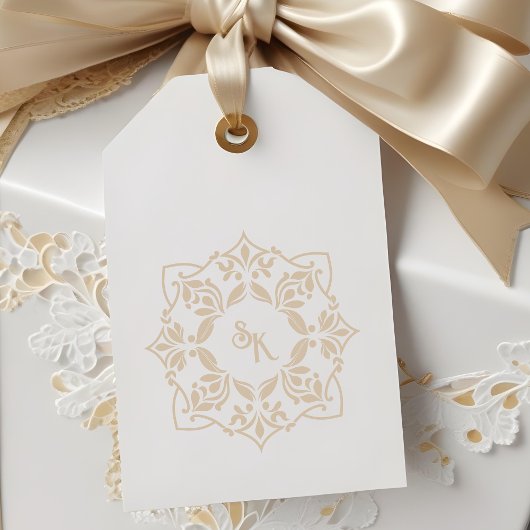 Romantic Chic Wedding Ornate Monogram Initials ラバースタンプ