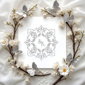 Romantic Chic Wedding Ornate Monogram Initials ラバースタンプ