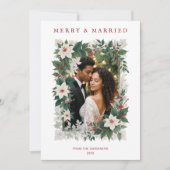 Romantic Christmas Botanical Frame Photo シーズンカード (正面)