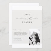 Romantic Classic Formal Wedding Photo サンキューカード (正面/裏面)