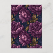 Romantic Classic Plum Floral Wedding Details エンクロージャーカード (裏面)