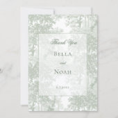 Romantic Classic Sage Green Landscape Toile サンキューカード (正面)