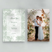 Romantic Classic Sage Green Landscape Toile サンキューカード