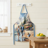 Romantic Coastal Cottage Sunset Stroll エプロン