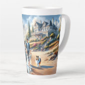 Romantic Coastal Cottage Sunset Stroll カフェラテマグ (右アングル)