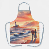 Romantic Coastal Sunset Lighthouse Walk エプロン (正面)