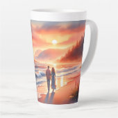 Romantic Coastal Sunset Lighthouse Walk カフェラテマグ (右アングル)