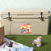 Romantic Coastal Sunset Lighthouse Walk シール (クーラー)