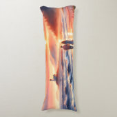 Romantic Coastal Sunset Lighthouse Walk ボディピロー (正面縦)