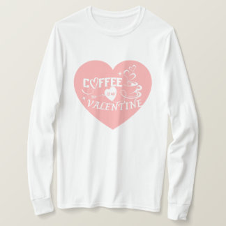 Romantic Coffee Lover Valentine Pink Heart Arrow Tシャツ